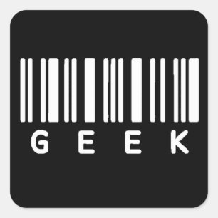 Geek Barcode Square Sticker