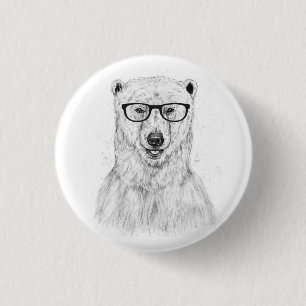Geek bear 1 inch round button