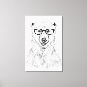 Geek bear canvas print