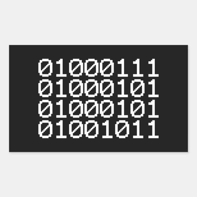 GEEK BINAIRE RECTANGULAR STICKER (Devant)