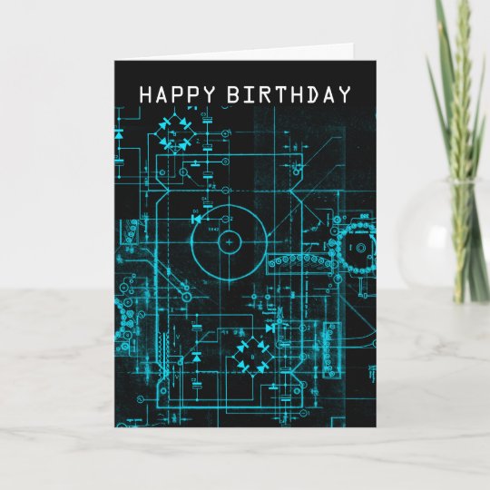 Geek Blueprint Birthday Card Zazzle Ca