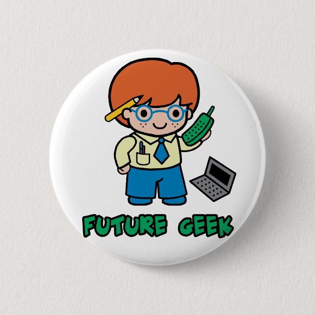 Geek (boy) 2 inch round button (Front)