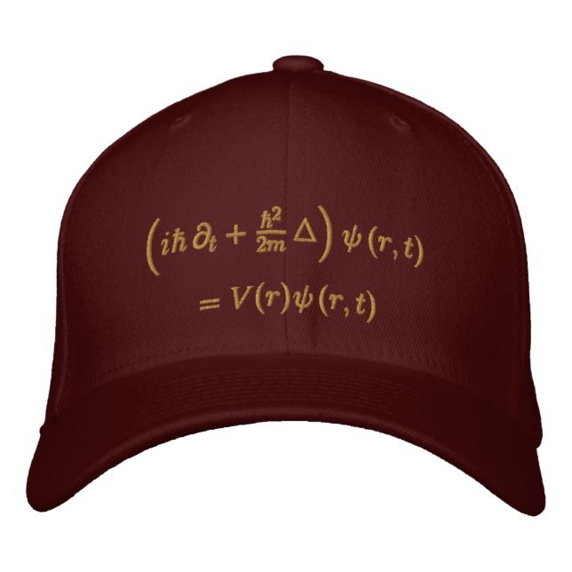 Geek: Cap, Schrodinger equation, Sisal Embroidered Hat (Front)