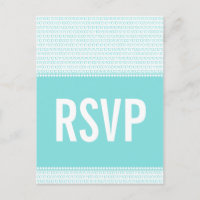 Geek Chic Binary Code RSVP Postcard, Aqua