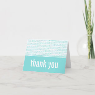 Geek Chic Binary Code Thank You Card, Aqua Card