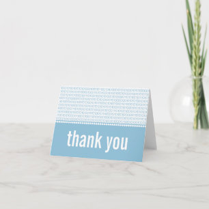 Geek Chic Binary Code Thank You Card, Blue