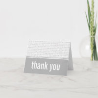 Geek Chic Binary Code Thank You Card, Gray