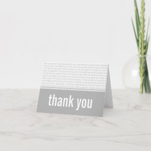 Geek Chic Binary Code Thank You Card, Gray Card