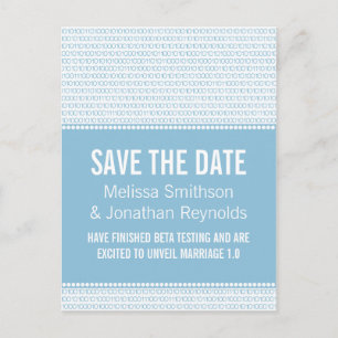 Geek Chic Enregistrer la date carte postale, bleu