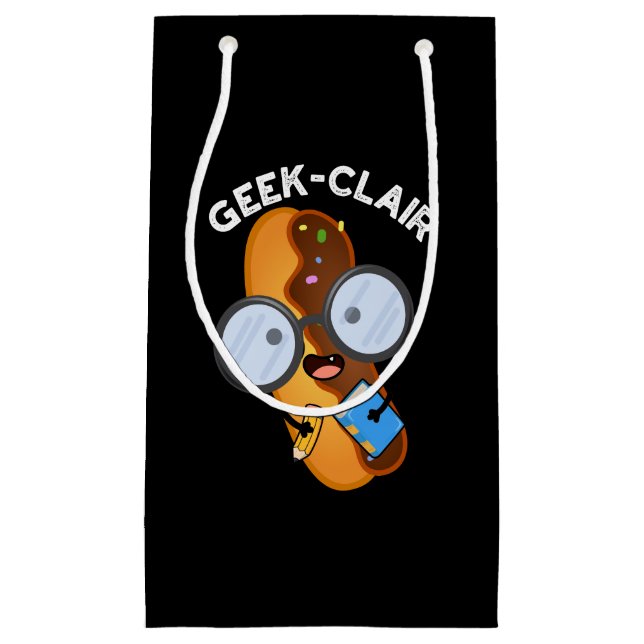 Geek-clair Funny Eclair Pun Dark BG Small Gift Bag (Front)