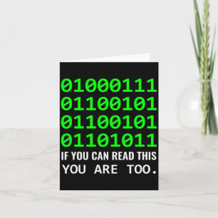 Geek Computer Binary Code Software Developer  Card