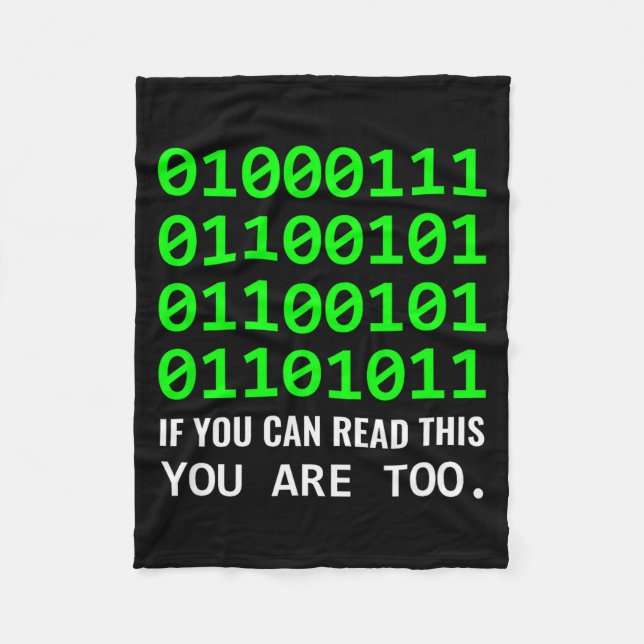 Geek Computer Binary Code Software Developer  Fleece Blanket (Front)