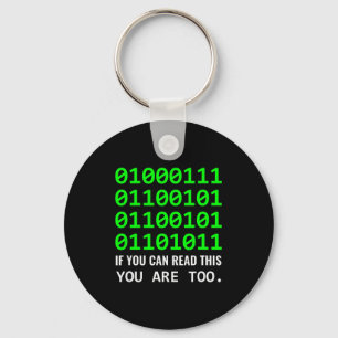 Geek Computer Binary Code Software Developer  Keychain