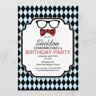 Geek de lunettes, Cravate et Jacquard Invitation d