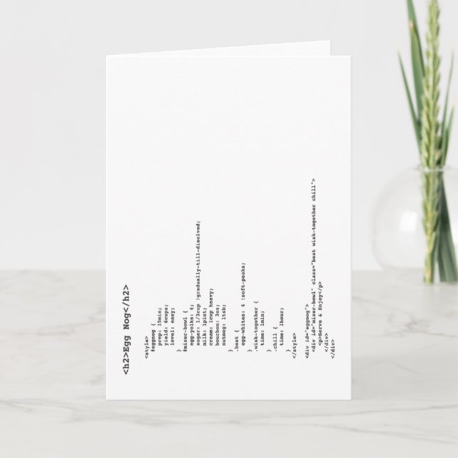 {Geek} Egg Nog Holiday Card (Front)