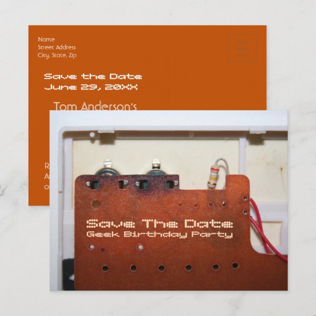 Geek Enregistrer la date 50e Anniversaire Carte po (Devant / Derrière)