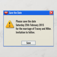 Geek Error Message Save the Date Invitation