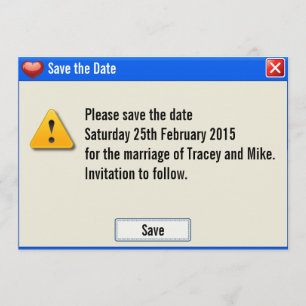 Geek Error Message Save the Date Invitation