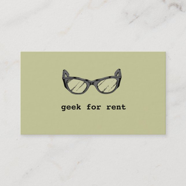 Geek For Rent, Web Developer Business Card (Front)