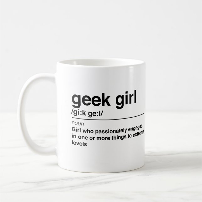 Geek Girl definition Coffee Mug (Left)