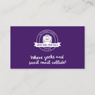 Geek Girl Pen Pals Street Team Business Cards