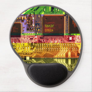 Geek & Glitch printed circuit board robotic Name Gel Mouse Pad