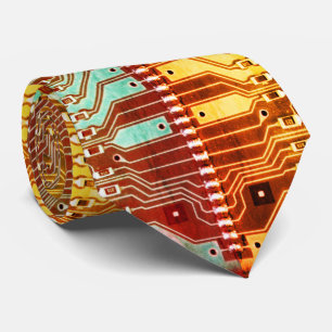 Geek & Glitch printed circuit board robotic Name Tie
