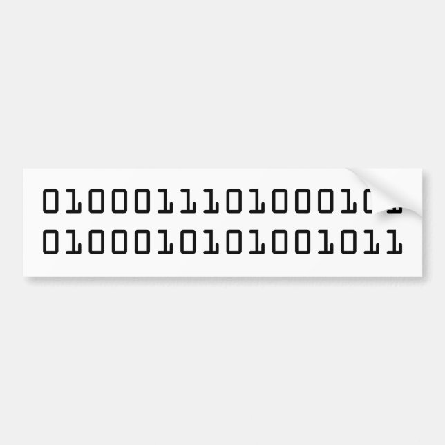 "GEEK" in binary code Bumper Sticker (Front)