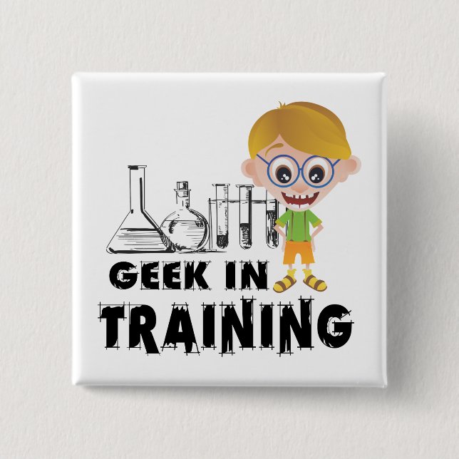 Geek in Training Chemistry 2 Inch Square Button (Front)