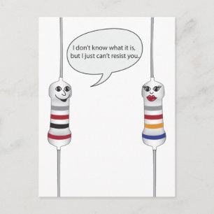 Geek Love Electronics Can't Resist You Funny Postcard
