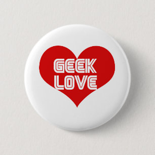 Geek Love Valentines Day Heart 2 Inch Round Button
