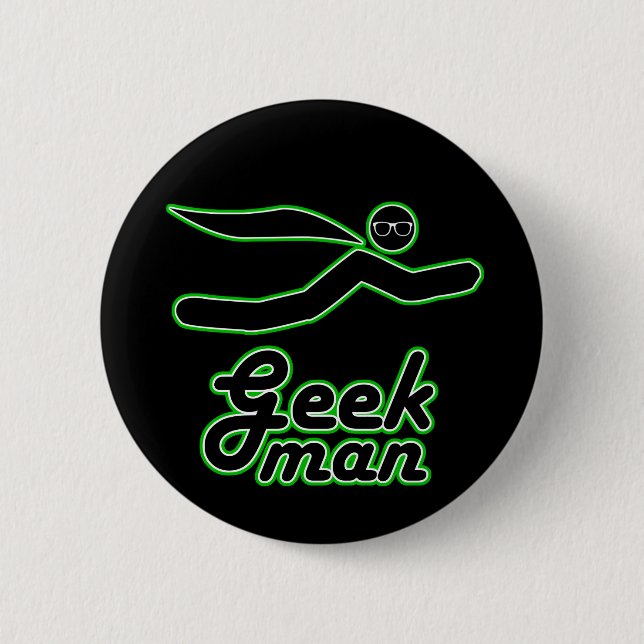 Geek Man 2 Inch Round Button (Front)