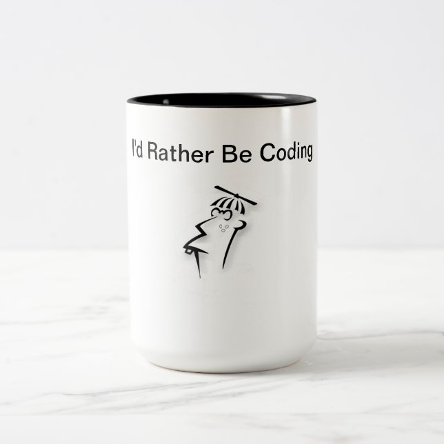 Geek Mug - I'd Rather Be Coding (Center)