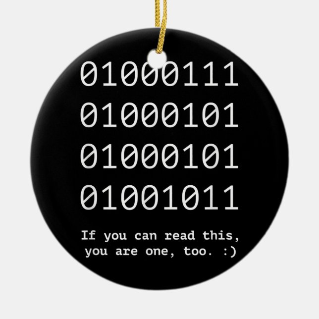 GEEK Nerd Binary Text Code Software Engineer Ceramic Ornament (Front)