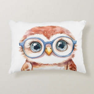 Geek Nerd Bird  Accent Pillow
