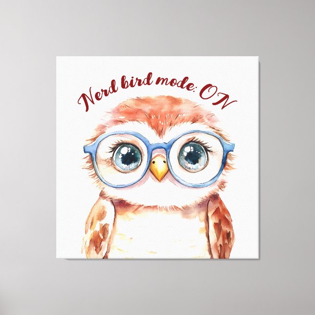 Geek Nerd Bird  Canvas Print (Front)