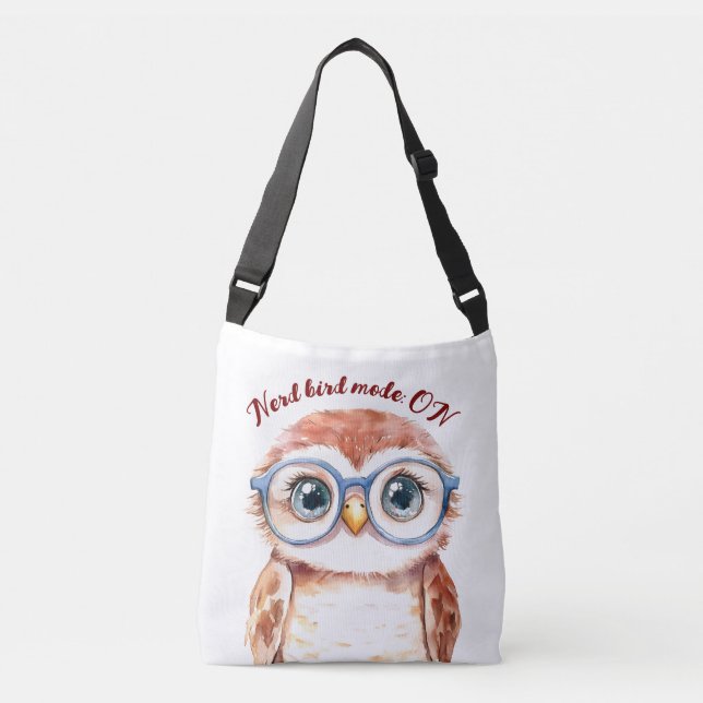 Geek Nerd Bird  Crossbody Bag (Front)