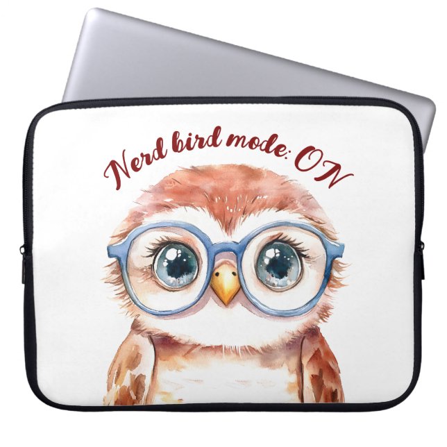 Geek Nerd Bird  Laptop Sleeve (Front)