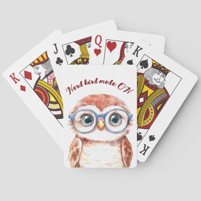 Geek Nerd Bird  Playing Cards (Back)