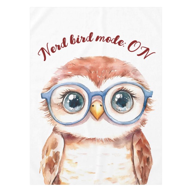 Geek Nerd Bird  Tablecloth (Front)