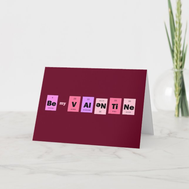 Geek Nerd Science Be My Valentine Holiday Card (Front)