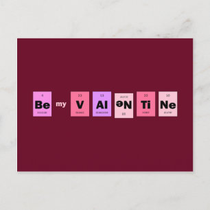 Geek Nerd Science Be My Valentine Holiday Postcard