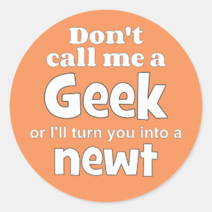 Geek newt wf classic round sticker