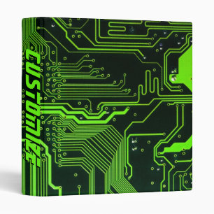 Geek Out Custom PCB Green Electronic Circuit Board Binder