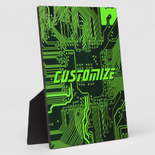 Geek Out Custom PCB Green Electronic Circuit Board Plaque