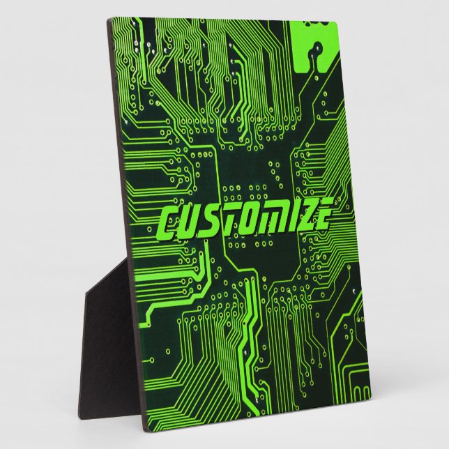 Geek Out Custom PCB Green Electronic Circuit Board Plaque (Side)