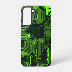 Geek Out Custom PCB Green Electronic Circuit Board Samsung Galaxy Case