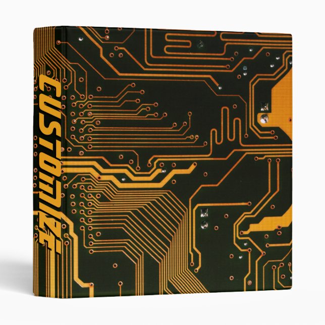 Geek Out Custom PCB Orange Circuit Board Binder (Front/Spine)