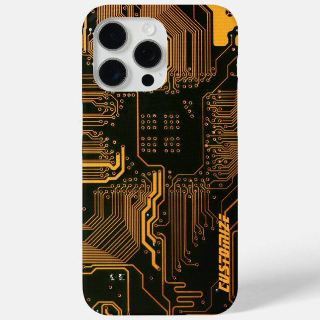 Geek Out Custom PCB Orange Circuit Board Case-Mate iPhone Case (Back)