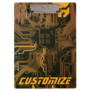 Geek Out Custom PCB Orange Circuit Board Clipboard
